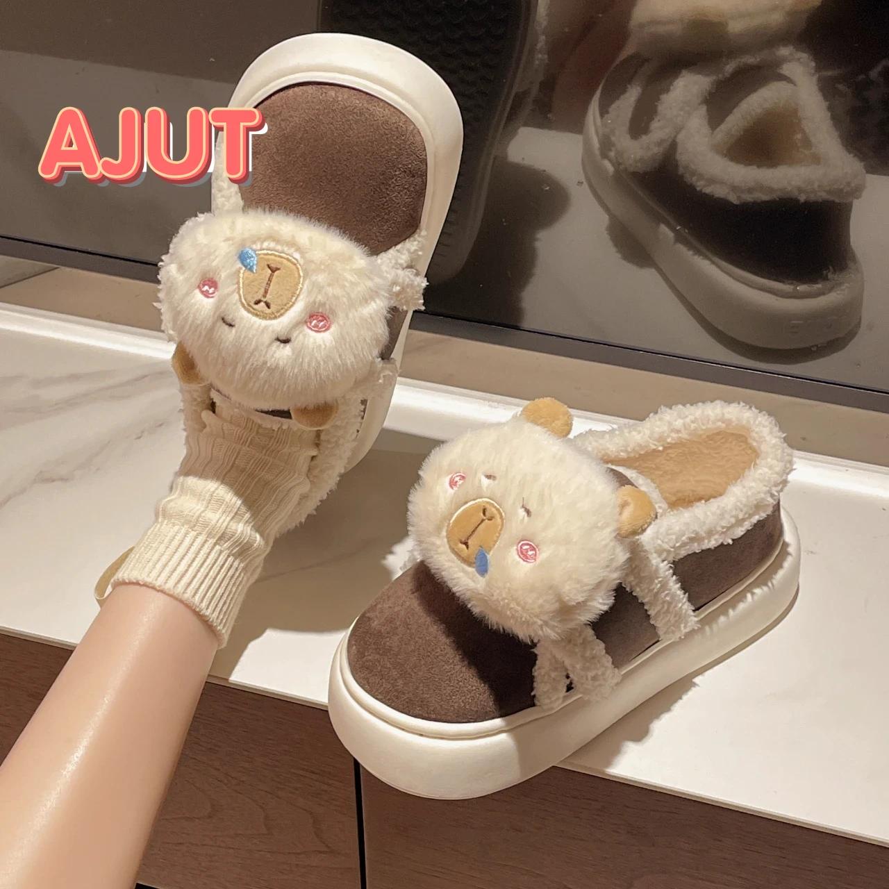 Модные зимние сапоги 2024 года с милым рисунком животных на мягкой подошве для женщин — фото 6