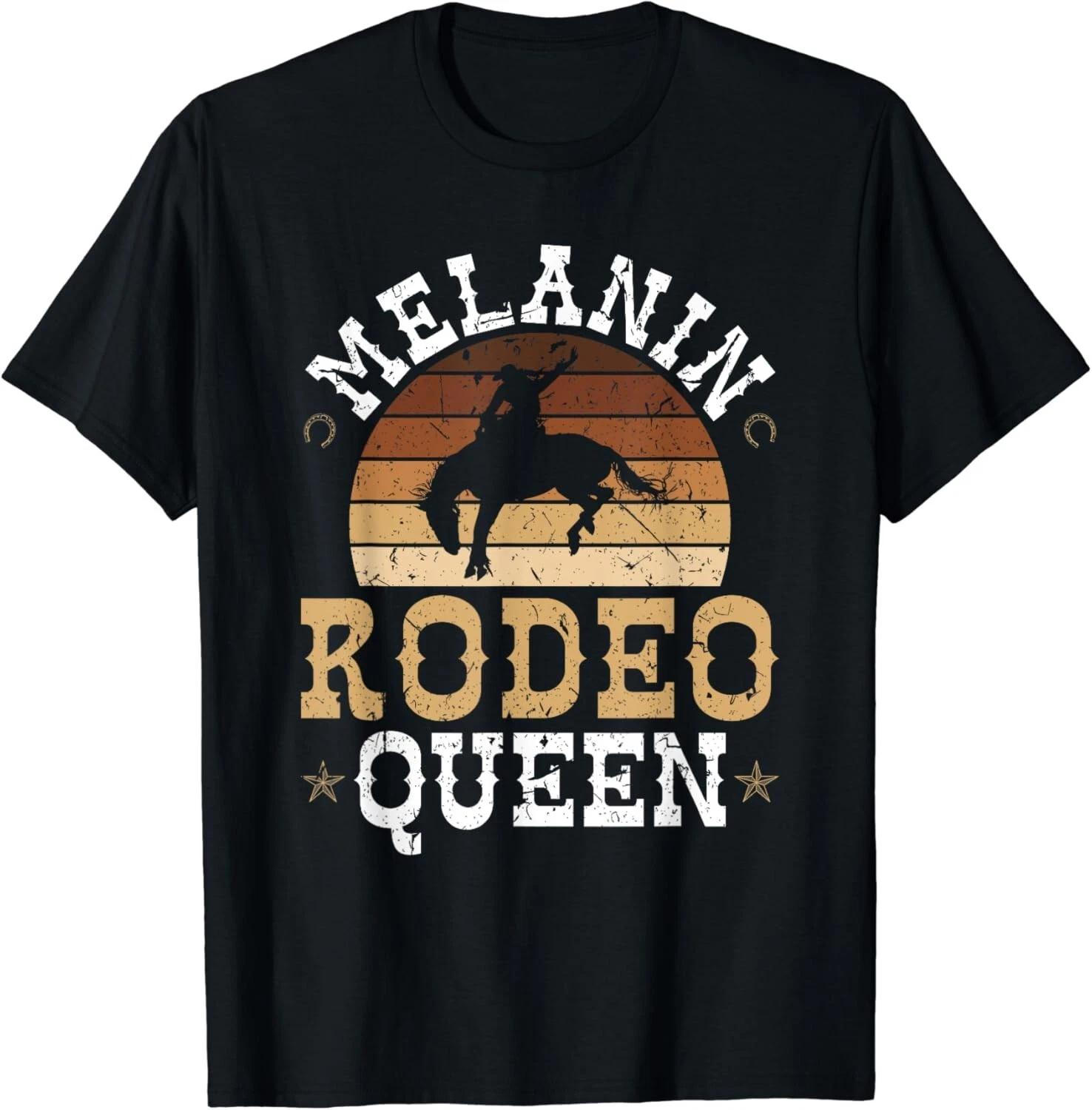 Melanin Rodeo Queen Bronc Riding African American Cowgirl Gift Unisex T-Shirt S