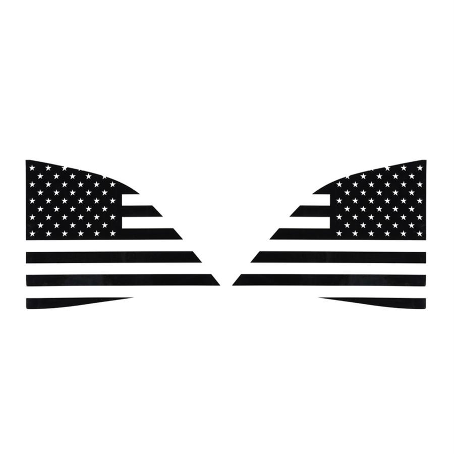 

2Pcs For 2008-22 Dodge Challenger Distressed American Flag Window Decal Sticker
