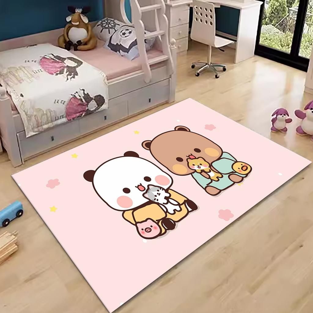 1pcs Bubu Dudu Panda Bear Printed Carpet Doormat Bedroom Decorative Rug for Living Room Kitchen Floor Mat Bathroom Anti-slip Mat