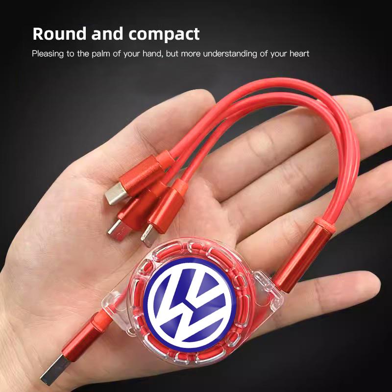 3 In 1 Mini USB Type C Charging Cable Multi Charger Plug For VW Golf Polo Tiguan Touran Jetta Passat CC T5 GTI Scirocco Magotan FD32F