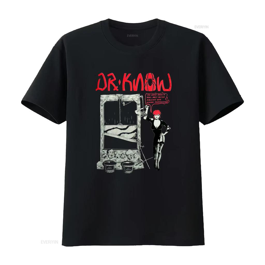 Vintage Punk Dr Know Guillotine Redhead Girl Print Streetwear Casual T Shirt vintage Washed streetwear homme Soft Comfortable