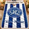Flannel BlanketQueens Park Rangers FC Custom Name Text Personalized Soft Warm Throw Blanket Home Decor Gift