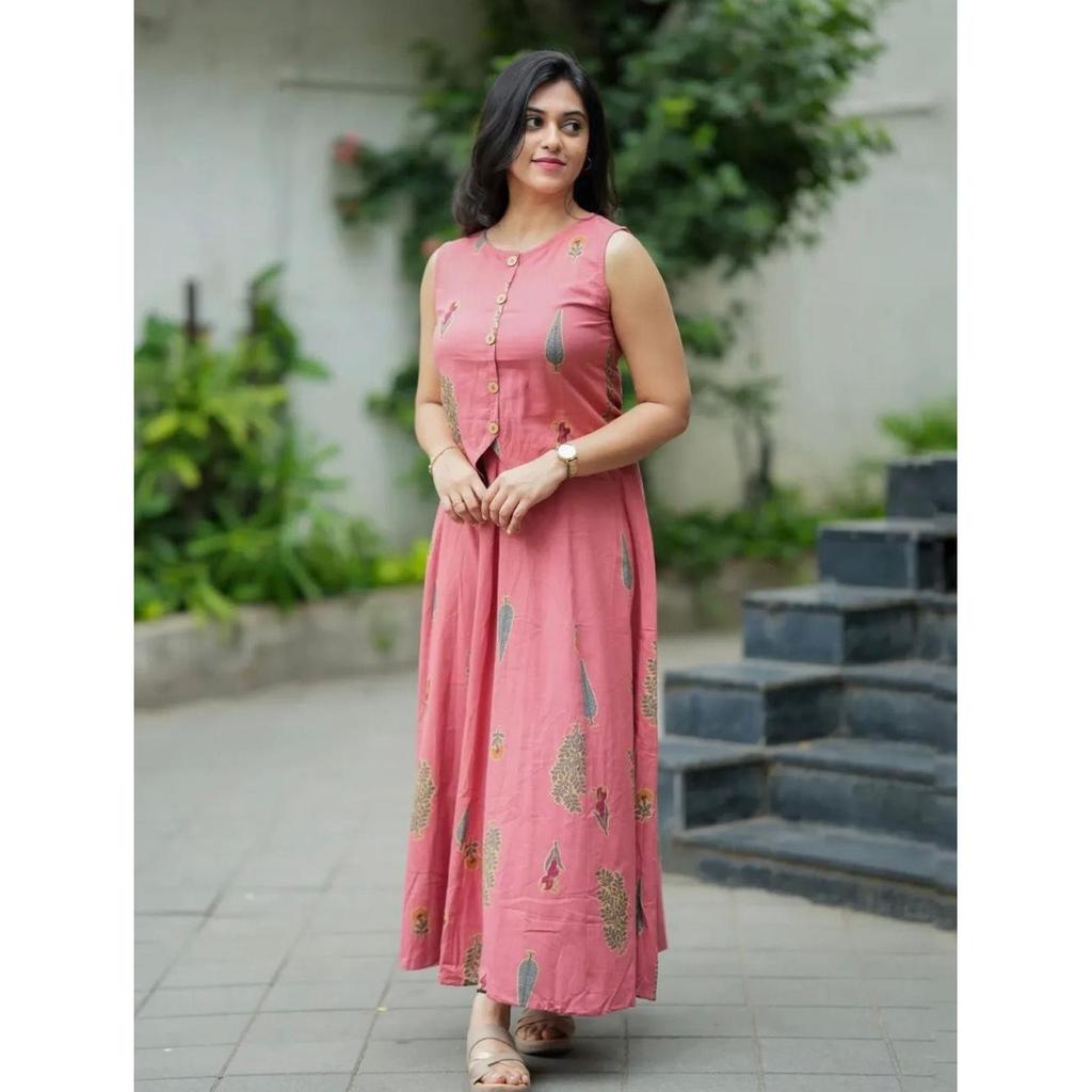 Women's Printed Cotton Top with Skirt Set Indian Bollywood Casual Wear Kurti Set
