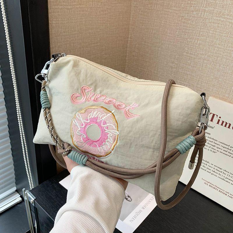 2025 Japanese Embroidery Canvas Crossbody Bag - Gao Yuanyuan Style, Cute Women’s Shoulder Handbag