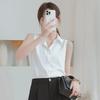 Women's Sleeveless Summer Shirt - New Style, Fashionable Belly-Covering White Top