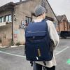 Tide cool Hong Kong style big cover leisure sports style backpack new men's and women's large-capacity backpack