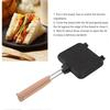Camping Pie Iron Cast Iron Sandwich Maker, Double Sided Non Stick, Removable Handle for Campfire Cooking