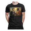 Charlie Kirk Explaining Point Of View To Black Jesus In Heaven Men T Shirts Vintage Tees Short Sleeve T-Shirts Cotton Clothing
