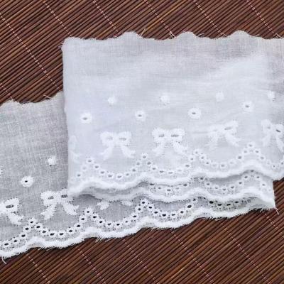 Cotton Lace, Hollow Embroidery Barcode Lace, Bow Cotton Unilateral Small Barcode, Clothing Accessories