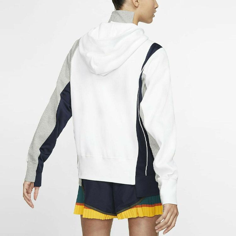 Nike x Sacai Double-Zip Hoodie Canyon Gold/Obsidian Women Outerwear Grey CD6303-711