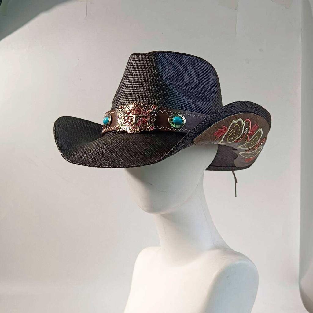 Vintage Style Straw Cowboy Hat For Men And Women Wide Brim Cowboy Hat Western Beach Sun Hat Sombrero
