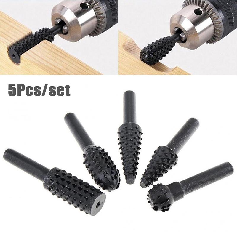 5 יחידות/סט פצירות גילוף עץ מקדחות קבצים רוטריים כלי שיוף חיתוך חריטה הסרת שבבים עיצוב חריצים לעיבוד עץ