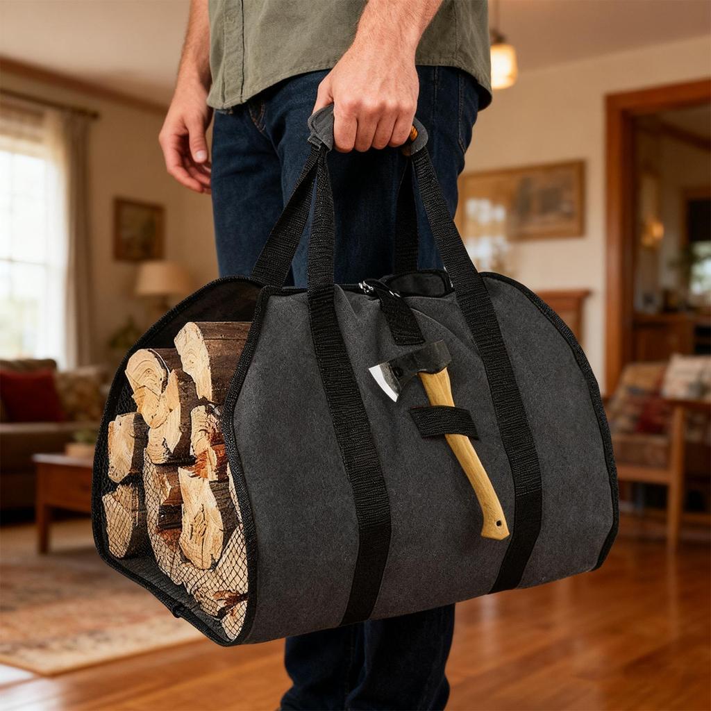 Firewood Carrier Heavy Duty Large Portable Storage Wood Tote Firewood Carrying Bag For Indoor Outdoor Camping Campfire Stove