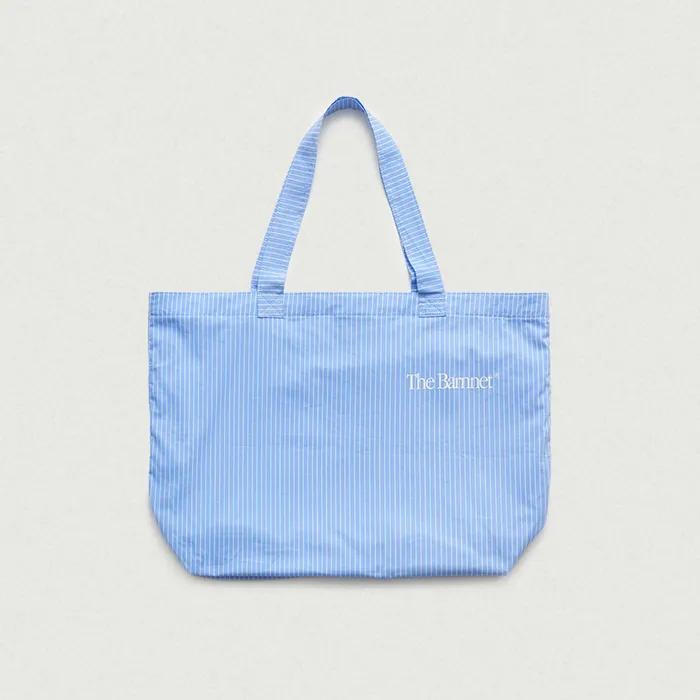 Cotton Stripe Tote Bag_Blue