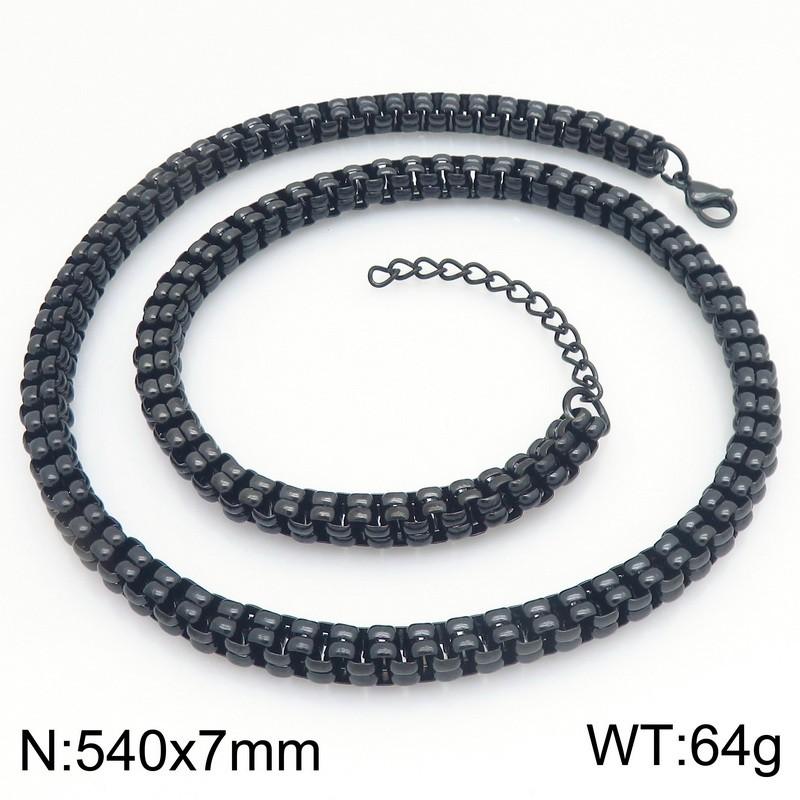 KALEN Gold Color Double Row Stainless Steel Bracelet for Men Hip Hop Cuban Link Necklace Extension Thick Waterproof Jewelry Gift