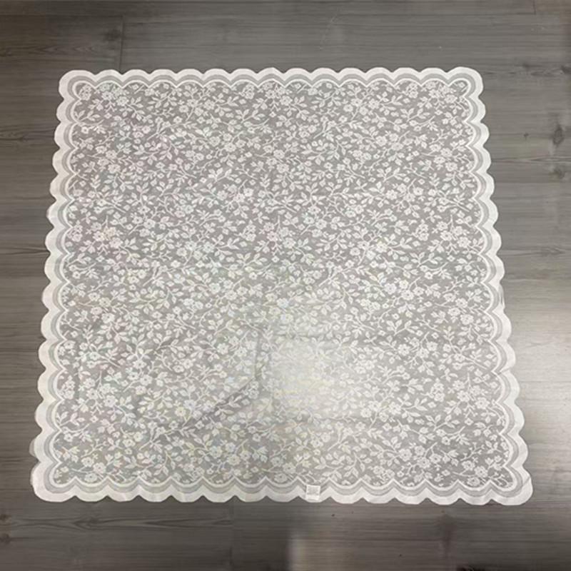 White Lace Tablecloth Vintage Embroidered Reception Table Cloth Decor Party Table Mat Rustic Wedding cover