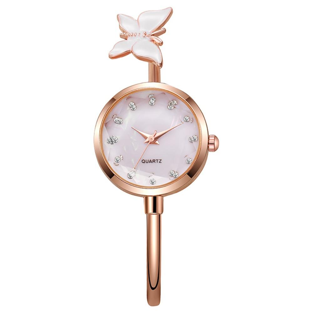 Quartz Movement Open Cuff Wristwatch Butterfly Motif Jewelry Bracelet Watch Fashion Gift