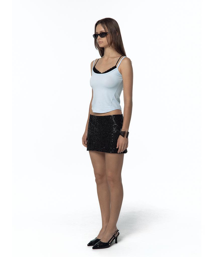 Kasiko Spangle Mini Skirt Black