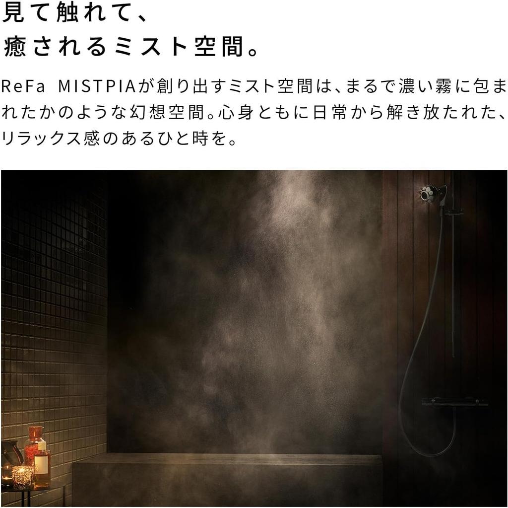 ReFa Cabezal de ducha MISTPIA con burbujas nano, Accesorios de baño de ahorro de agua, MTG, AM-II-00A