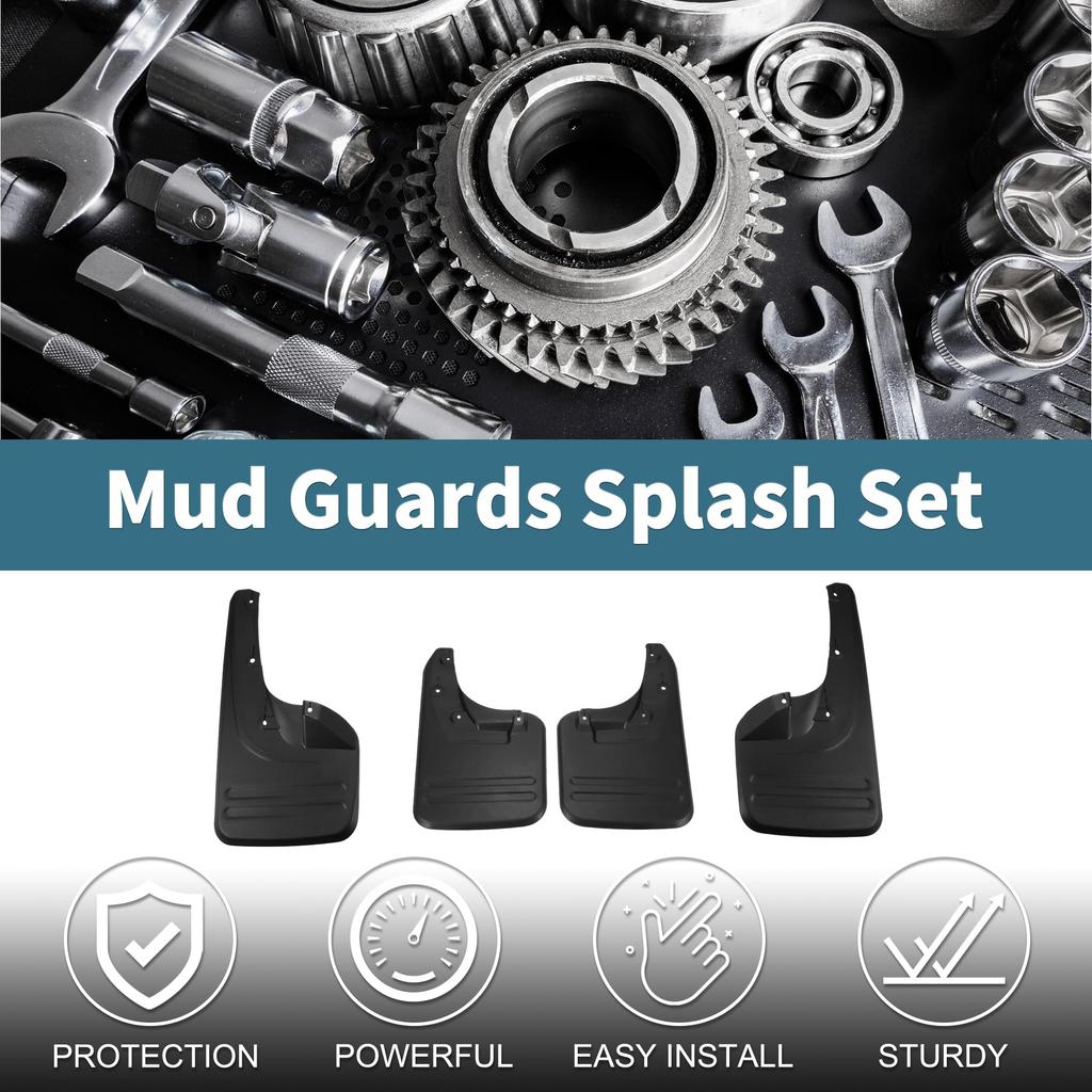 TUCKBOLD Front and Rear Mud Flaps with Mounts for Toyota Hilux Vigo 4WD (2010-2014)