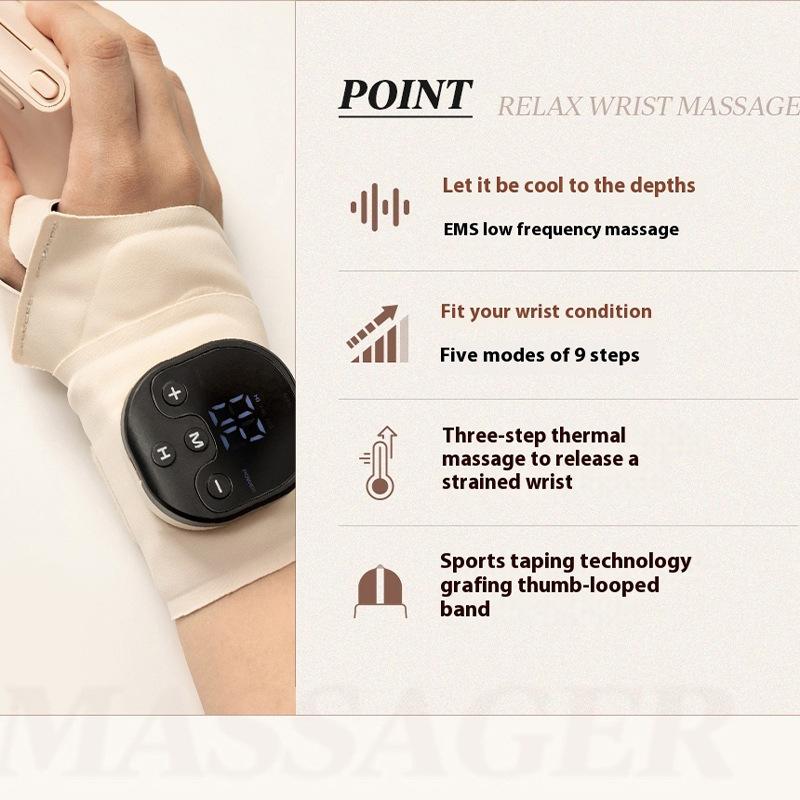 Portable USB Rechargeable Wireless Wrist Massager Removable Massage Protective Gear Relaxation Heating Breathable Wrist Guard