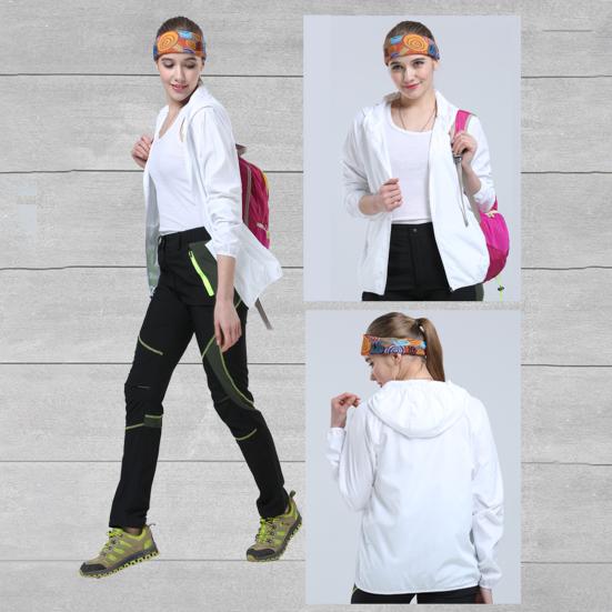 Sun Protection Jacket Windproof Waterproof Pockets Hooded Zipper UV-resistant Solid Color Men Women Outdoor Windbreaker Coat Daily Wear