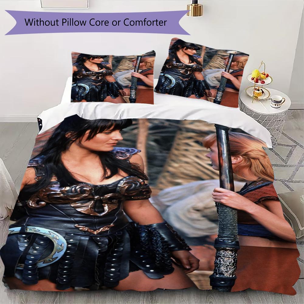 Xena Warrior Pattern Bedding uilt Set uilt Cover Pillowcase Home Decoration Birthday Gift (1 * duvet cover + 2 * pillowcase without core)252