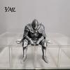 Cool Desk Gadget for Gamers 3D Printed Resting Knight Figurine, Edge Sitting Dark Fantasy Unique Shelf Display Piece Statue, Medieval Armored Warrior