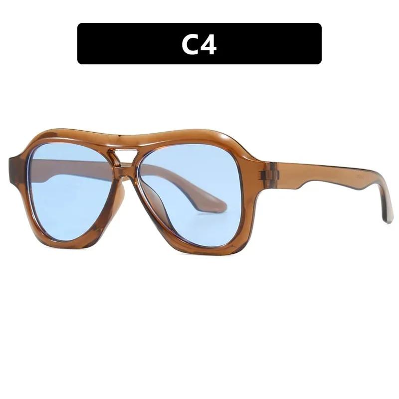 Fashion Oversized Double Bridges Pilot Sunglasses Women Retro Jelly Color Shades UV400 Men Trending Punk Sun Glasses