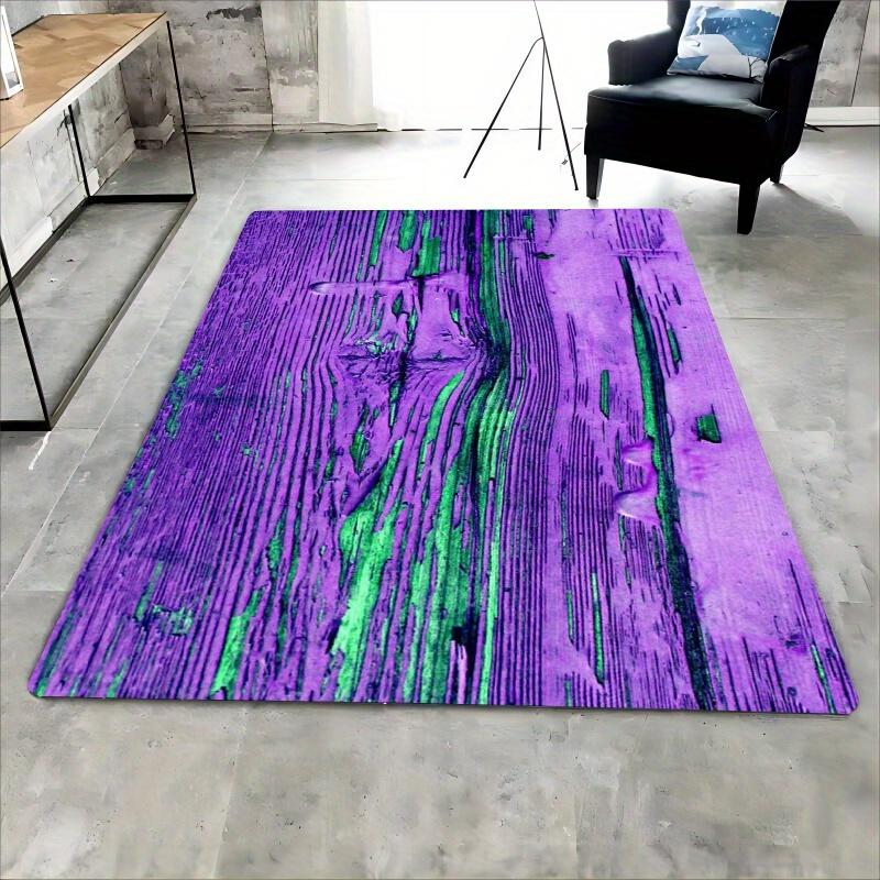 Flannel Printed Abstract Art Rug Purple Green Pattern Modern Kids Room Decor Soft Floor Mat For Bedroom Playroom And Creative