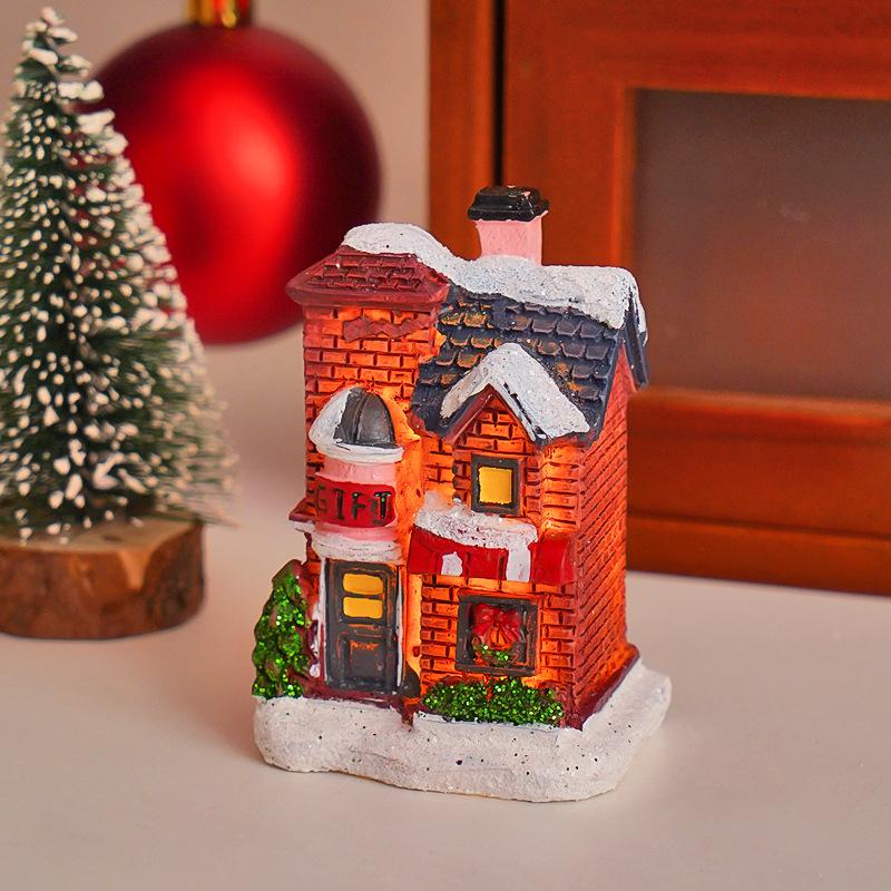 Luminous Christmas Micro-Landscape Cottage Decorations for Festive Atmosphere
