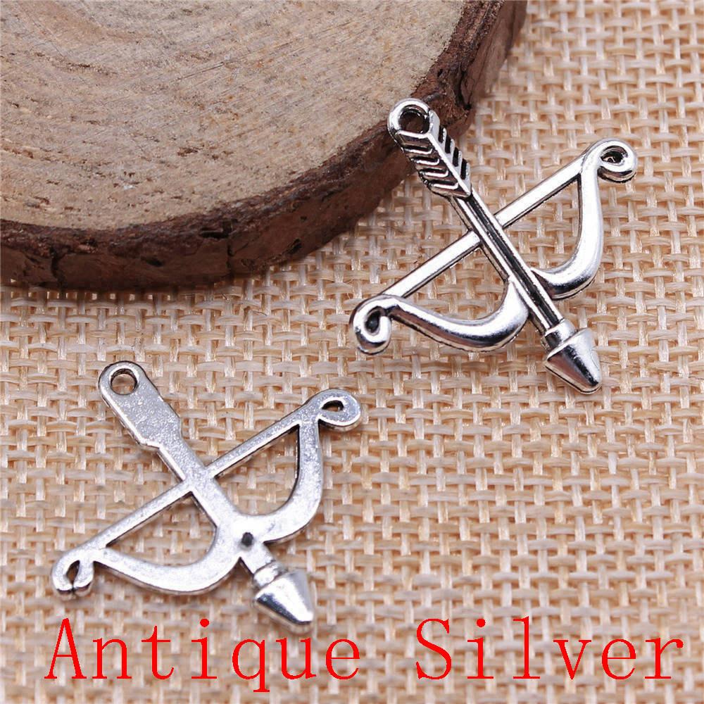 Bow Arrow Shaped Charms Pendant For Bracelet Necklace Jewelry Making Craft Findings