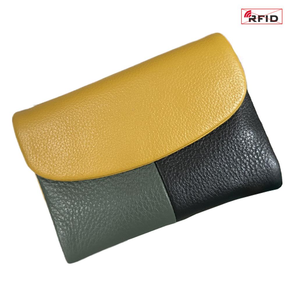 

Женский RFID-кошелек с защитой от кражи, короткий, трехцветный, из натуральной кожи, держатель для карт, клатч, высокое качество, большой вместимости, отделение для монет, кошелек для наличных