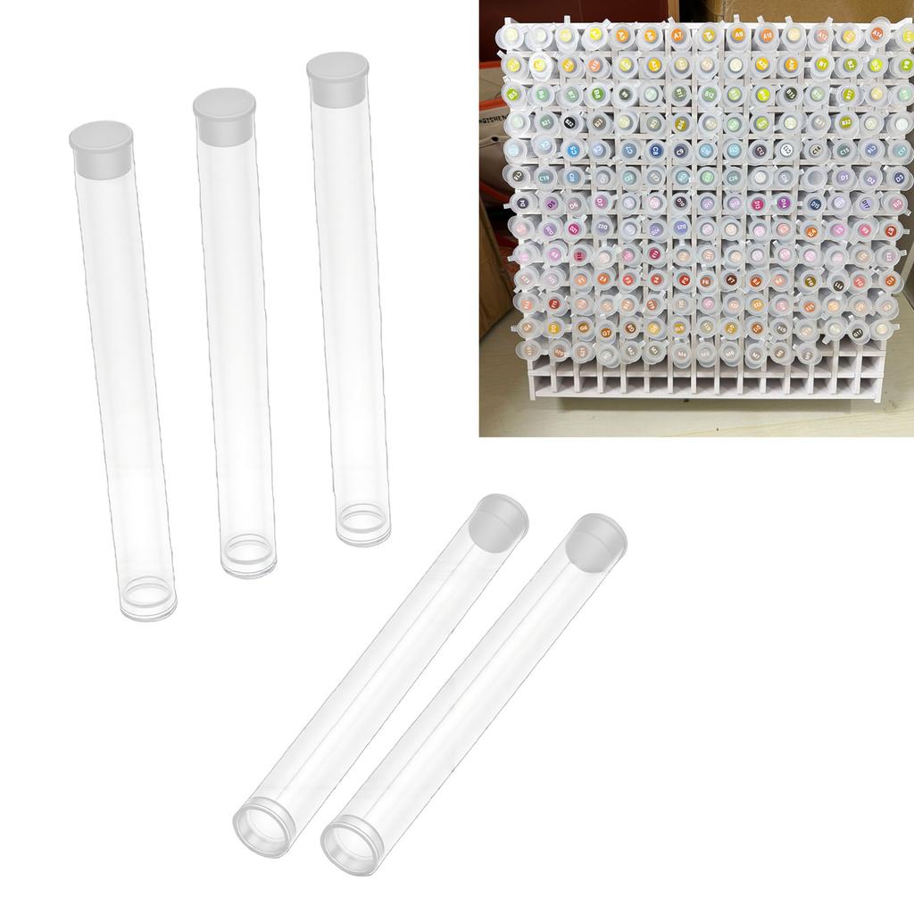 100pcs Clear Bead Storage Tubes PVC Test Tube with Lids for Sewing Needles Pins Small Buttons
