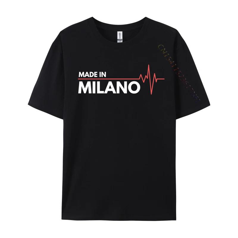 Made In Milano Italy Italia Place Of Birth Heartbeat Tops T Shirt Casual Tops Shirt Funky Printing Unisexs Tshirts Printing