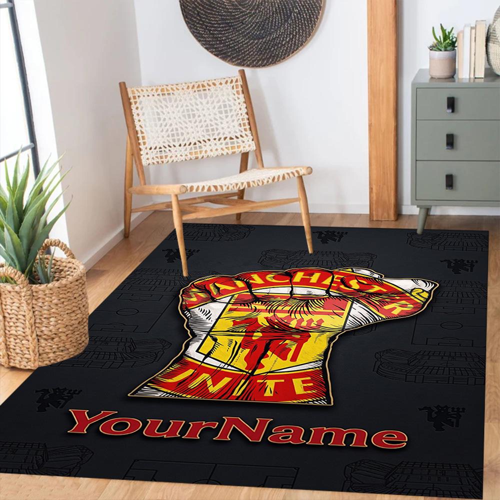 Manchester Personalized Text Carpet Perfect for Foyer Hallway Game Room Living Rooms Antislip Carpet Anime Office Decor