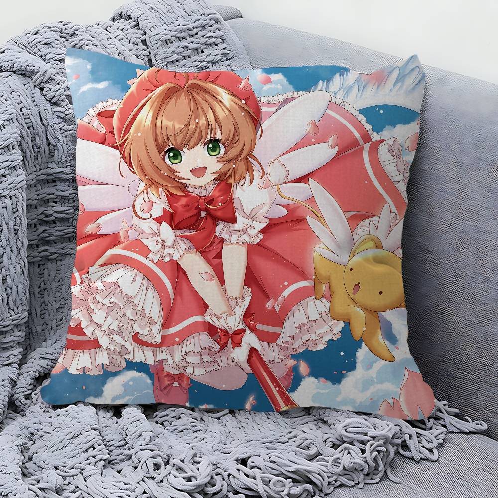 Anime C-Cardcaptor Sakura Girl Pillow Anime Pillow Sofa Bed Head Pillow Cover Cushion Cover 45x45 Cm Fashion