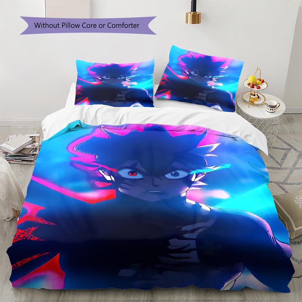 Anime Pattern Bedding Quilt Set Quilt Cover Pillowcase Home Decoration Birthday Gift (1 * Duvet Cover + 2 * Pillowcase, Without Core)