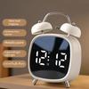 Voice Control Digital Alarm Clock Double Bell Super Loud for Heavy Sleeper Night Mode 12/24H Night Anti-disturb Table LED Clock