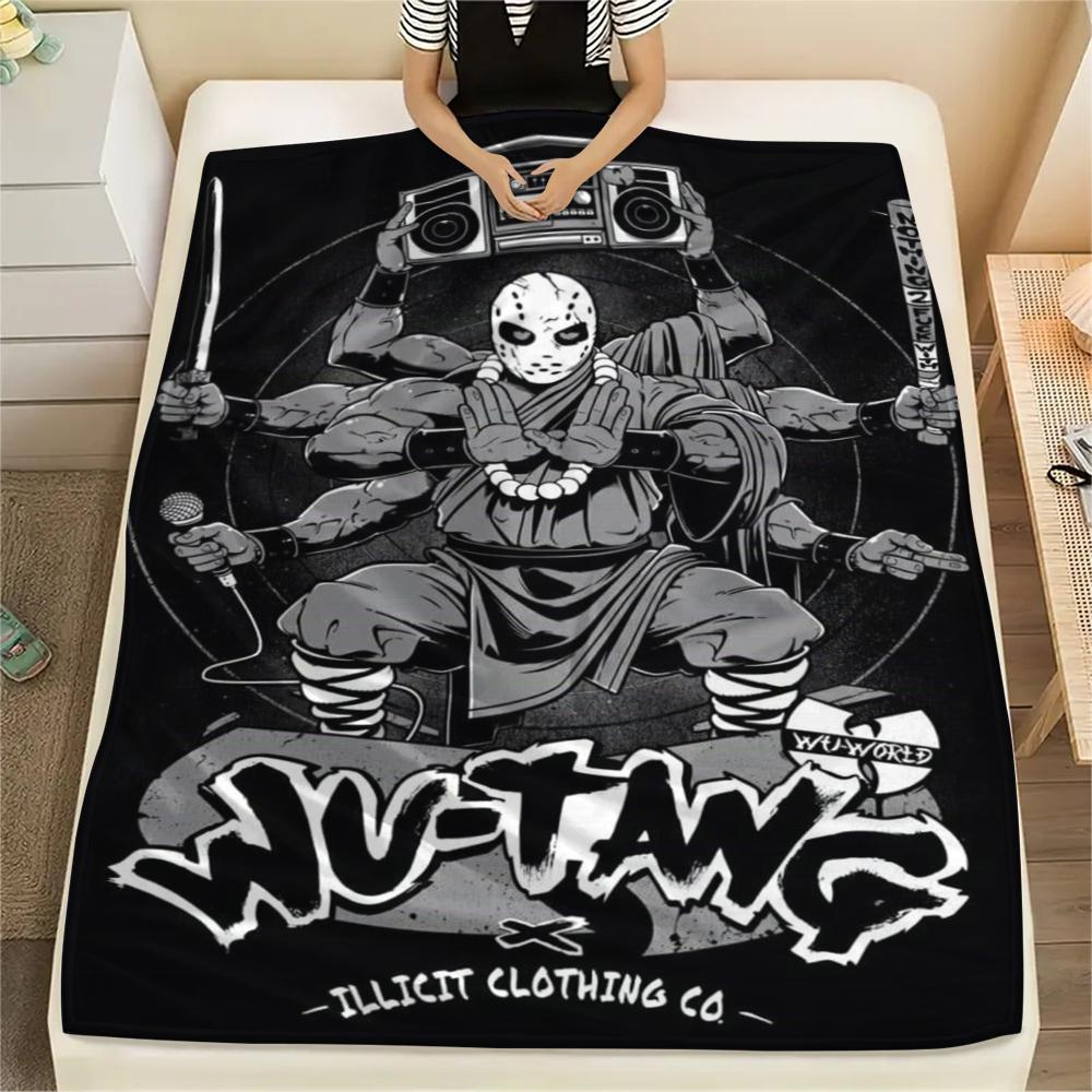 1 Stück WU TANG Aufdruck Flanelldecke, Hohe Qualität, Bequem für Alle Jahreszeiten, Heimdekoration, Wärme und Komfort, Perfekt für Weihnachtsgeschenke102
