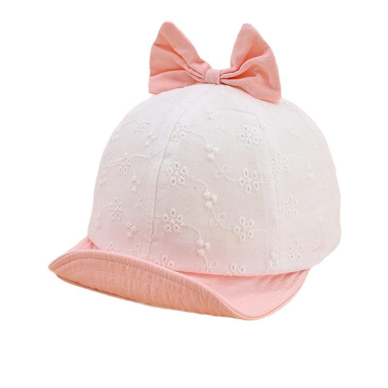 New Arrival: Baby Girl Soft Brim Adjustable Sun Hat - Versatile, Sweet Princess Duckbill Cap
