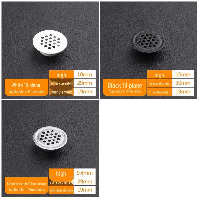 

Кругла чорна вентиляційна кришка з нержавіючої сталі для шаф - повітропроникна сітка для розсіювання тепла Black/1 piece