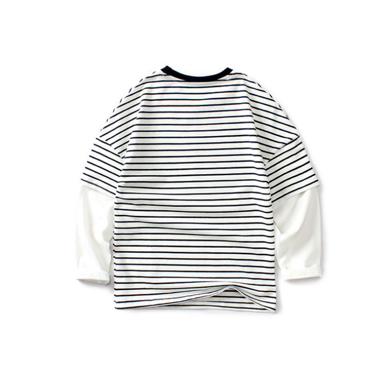 Randig T-shirt för barn Långärmad Toppar för pojkar och flickor Underställ Vår och Höst