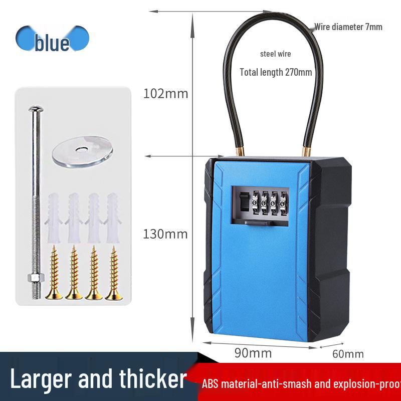 Wall-Mounted Key Lock Box with Password for Temporary Use at Home and Guesthouses