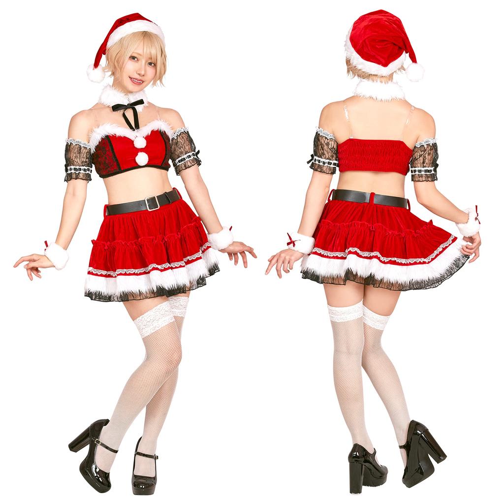 Clearstone SugarWhip Cosplay Christmas Lace Bustier Santa Royal Red Red Women's