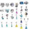925 Silver Miniso Disney Princess Dress Minnie Clip Safety Chain Castle Charm Fit Original DIY Bracelet Trinket Jewelry