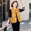 Yalu Mid-Aged Women's Chinese Style Embroidered Velvet 3-Piece Set