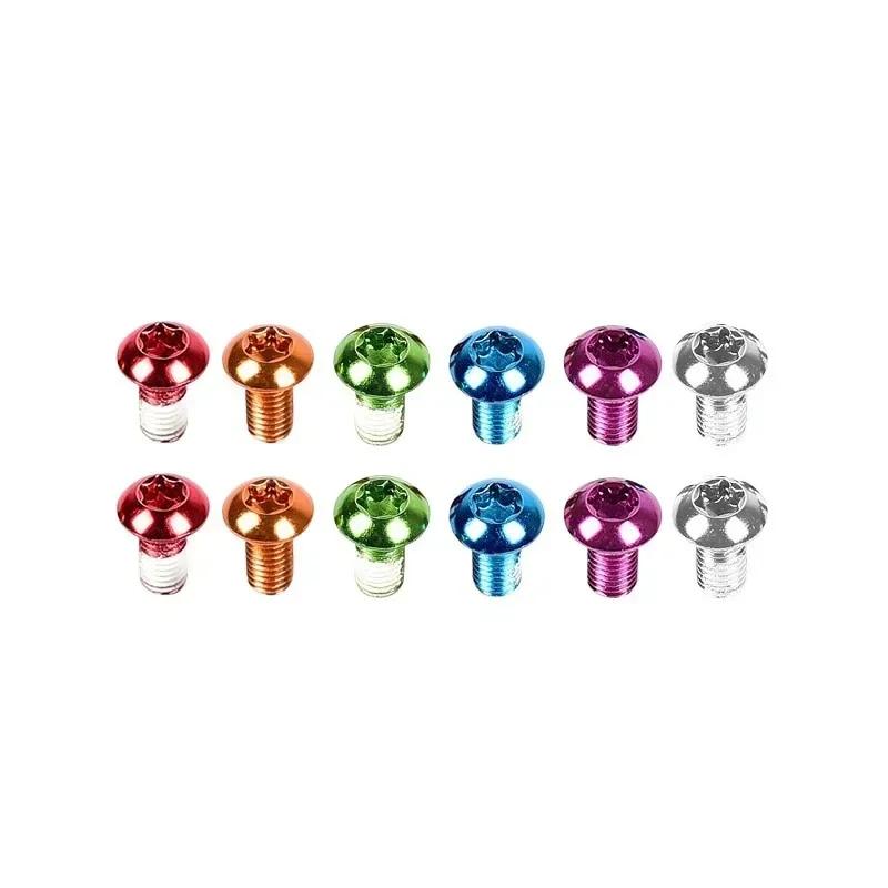 12PCS Colorful Bicycle Disc Brake Rotor Torx Bolts T25 M5x10mm MTB Bike Alloy Steel Disc Brake Rotor Fixing Screws