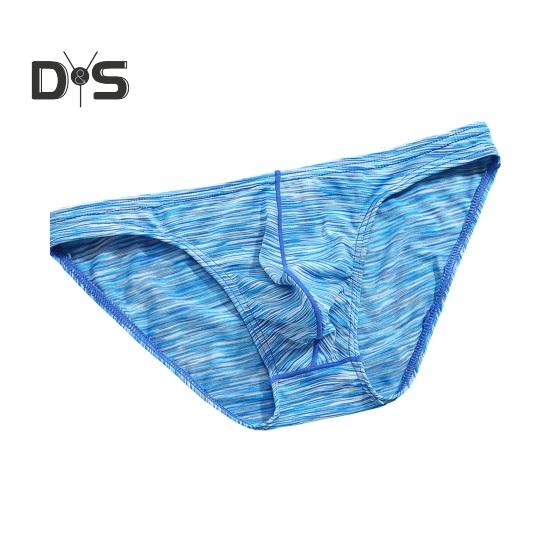 

Мужские облегающие трусы с низкой посадкой, высокой эластичностью, U-выпуклыми трусами с принтом, дышащее нижнее белье с гладкими линиями XL синий